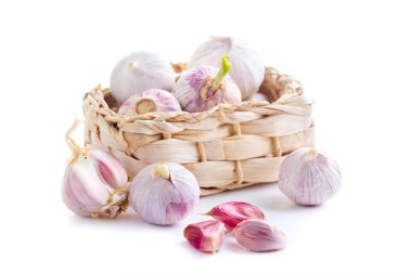 Garlic in a basket clipart