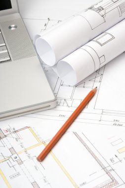 Blueprints of architecture clipart