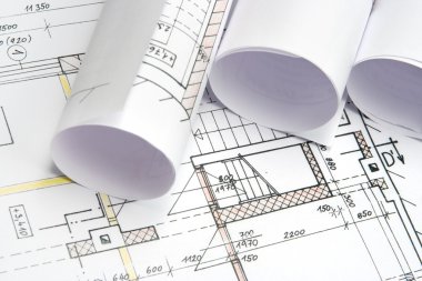 Blueprints of architecture clipart