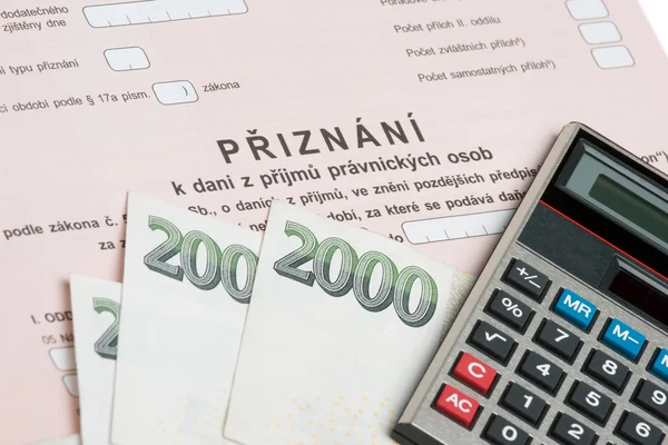 Tsjechische belastingformulier — Stockfoto