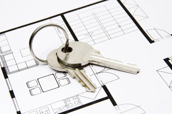 Schlüssel zum Wohnungsbau — Stockfoto