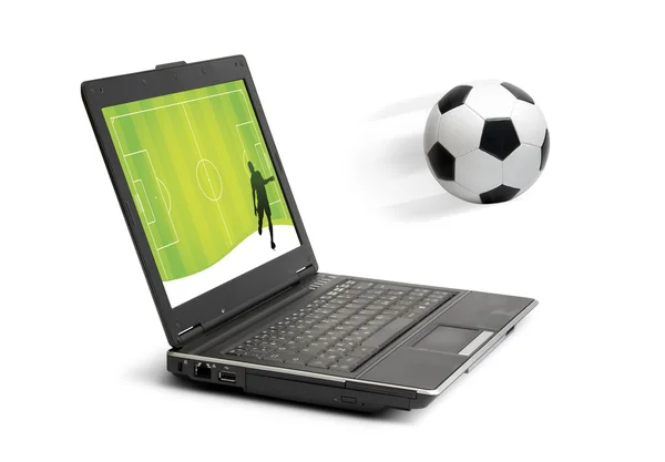 Soccer in computer — Stok fotoğraf