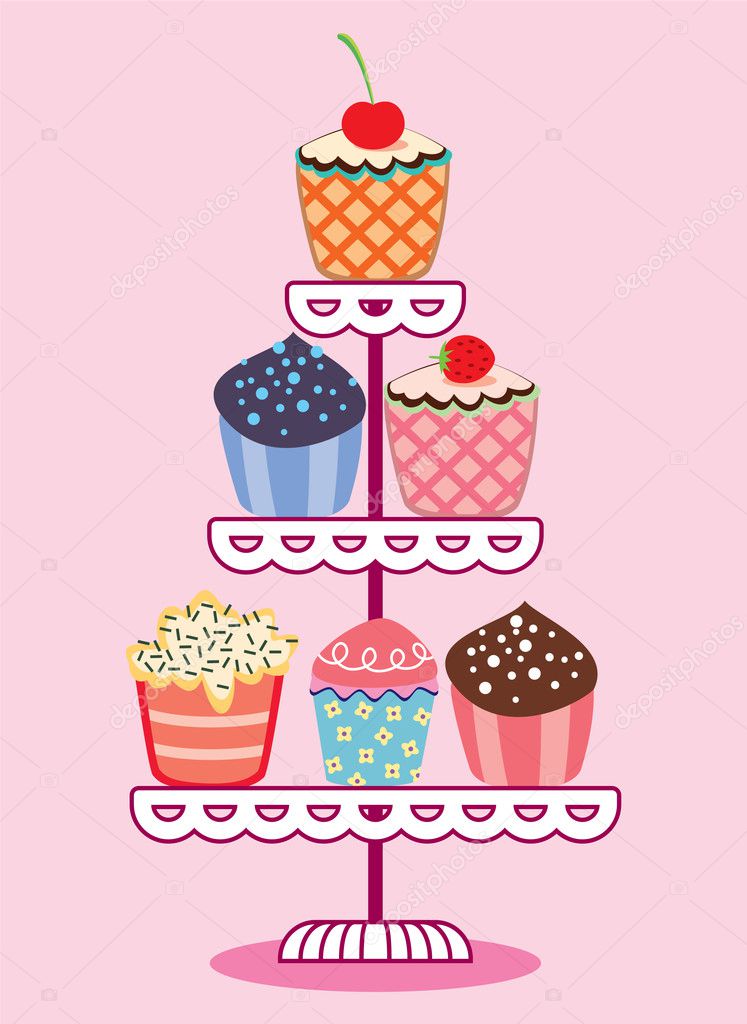 Vektorgrafiken Cupcake Stander Vektor Vektorbilder Cupcake Stander Vektor Depositphotos