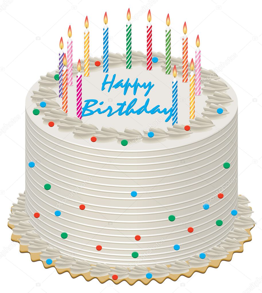Birthday cake — Stock Vector © dmstudio #6377176