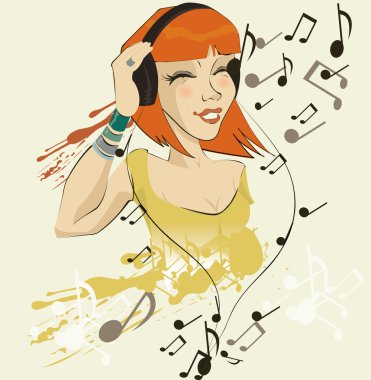  image of girl listening to music