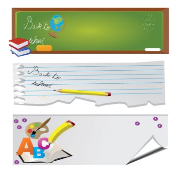 Back to school - set of banners clipart