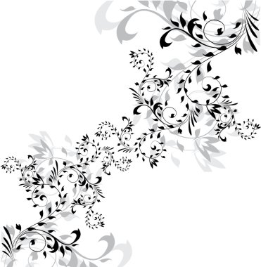 Abstract floral silhouette, element for design. clipart