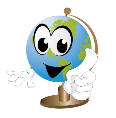 Smiling Earth. Vector art-illustration on a white background. clipart