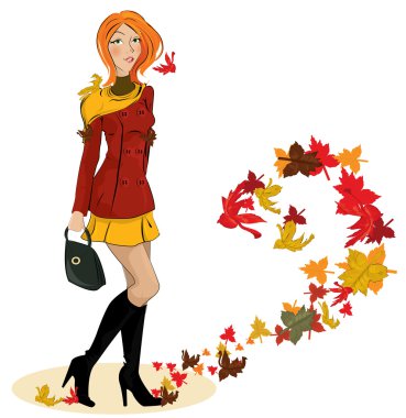 girl with an umbrella clipart