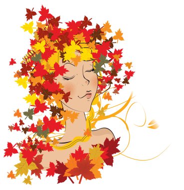 Autumnal haircut on white background clipart