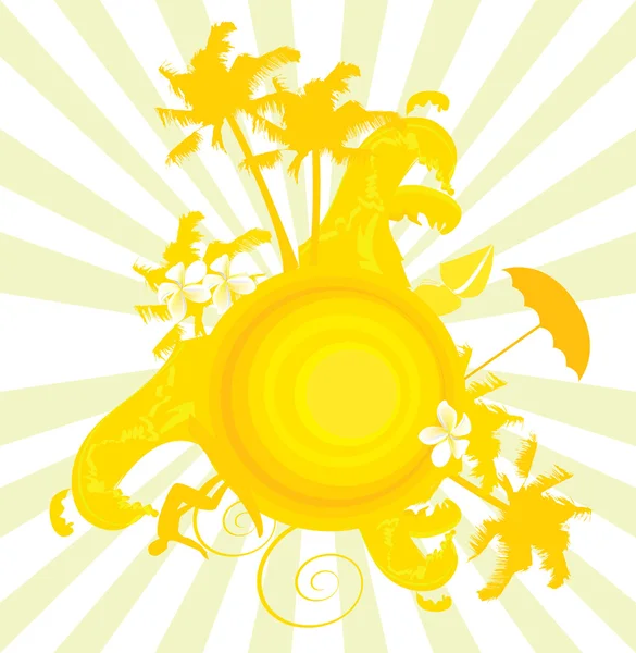 Soleil tropical — Image vectorielle