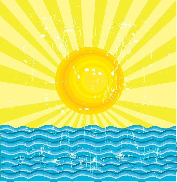 El sol y el mar — Vector de stock
