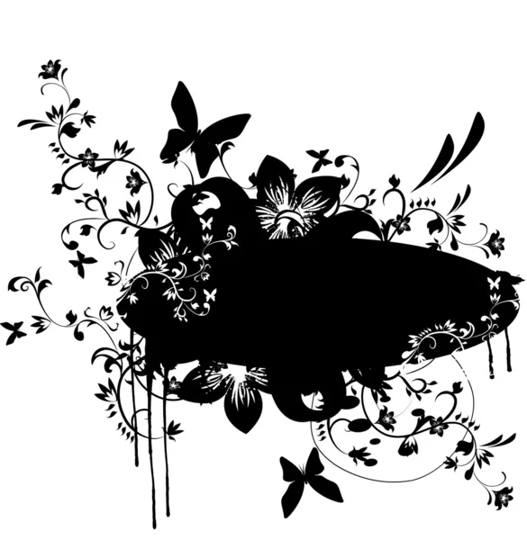 Grunge banner z elementami kwiatowymi — Wektor stockowy