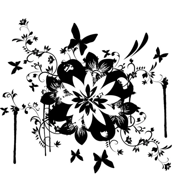 Elemento de diseño floral — Archivo Imágenes Vectoriales