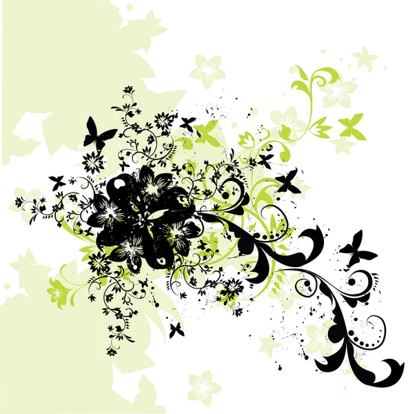 抽象花卉背景，元素为设计、 矢量波 — 图库矢量图片
