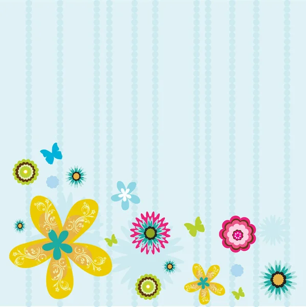 Fond de fleurs colorées — Image vectorielle
