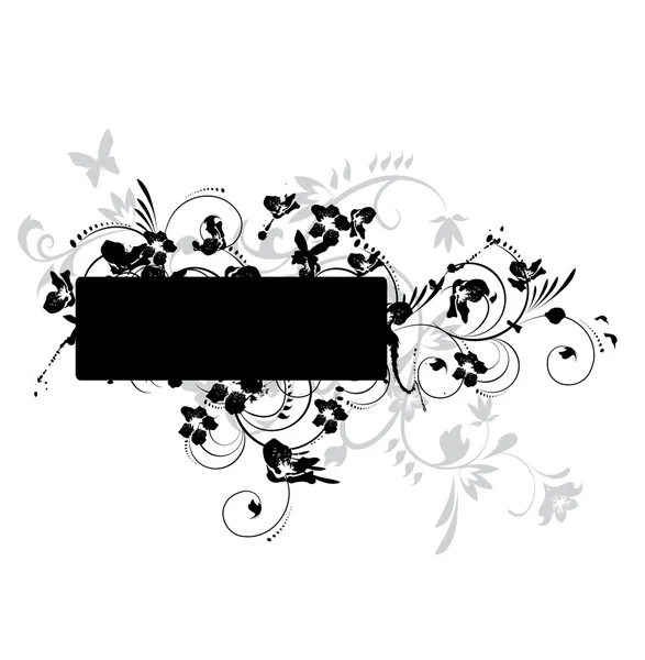 Vector- Grunge floral — Vector de stock