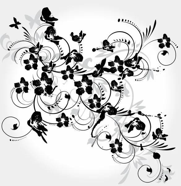 Декоративний квітковий елемент для дизайну, Векторні ілюстрації — стоковий вектор