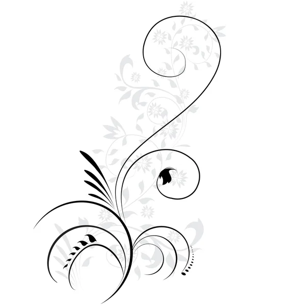 Vektor illustration av virvlande blomstrar dekorativa blommiga ele — Stock vektor