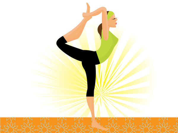 vector sporty girl practicing natarajasana lord of the dance pos