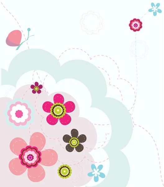 可爱花卉设计 — 图库矢量图片