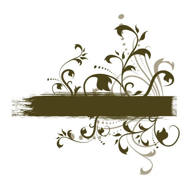 抽象的な花・ グランジ バナー装飾的なチラシ デザイン — ストックベクタ