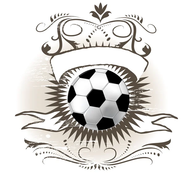 Balón de fútbol (fútbol) sobre fondo grunge — Archivo Imágenes Vectoriales