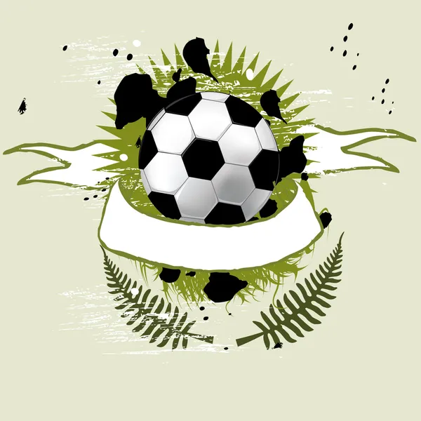 足球旗帜与 grunge 彩球背景 — 图库矢量图片