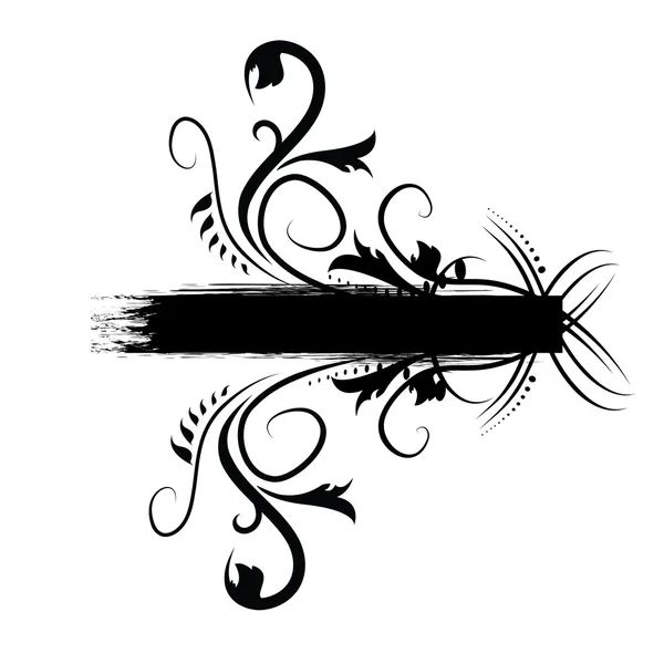 Banner floral negro — Archivo Imágenes Vectoriales