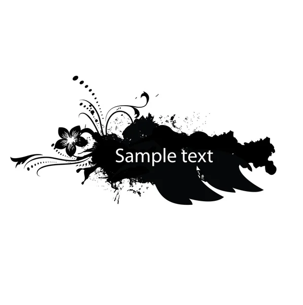 Bannière florale noire — Image vectorielle