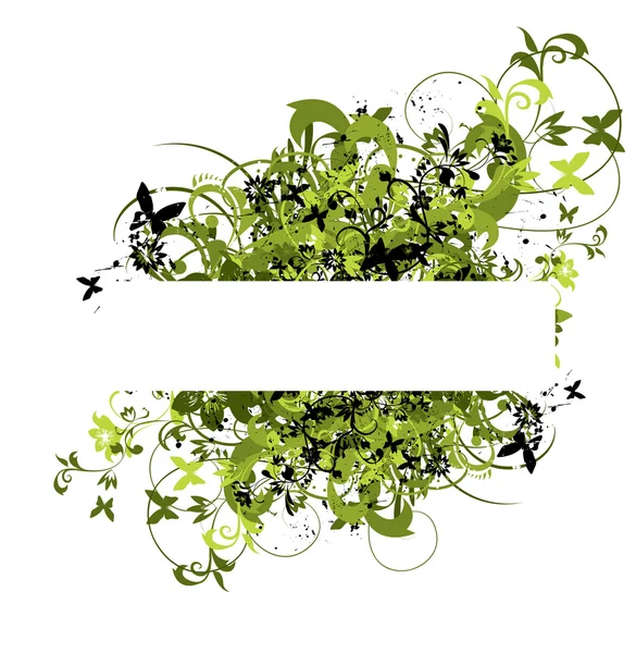 Bordure de fleurs pour texte — Image vectorielle