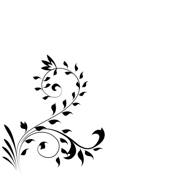 Ilustração vetorial da silhueta floral abstrata — Vetor de Stock