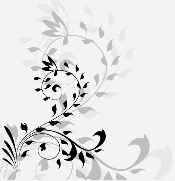 Vector ilustración de silueta floral abstracta — Archivo Imágenes Vectoriales