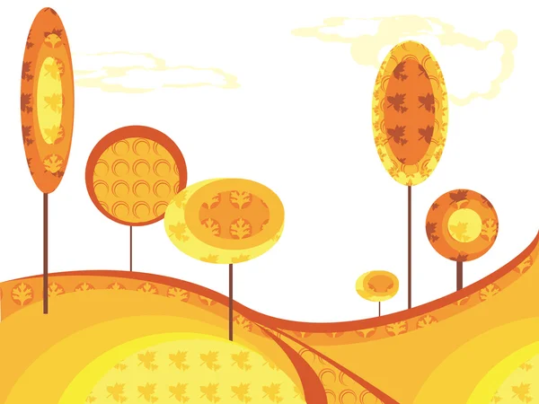 Tree autumn background, vector illustration — Stock Vector