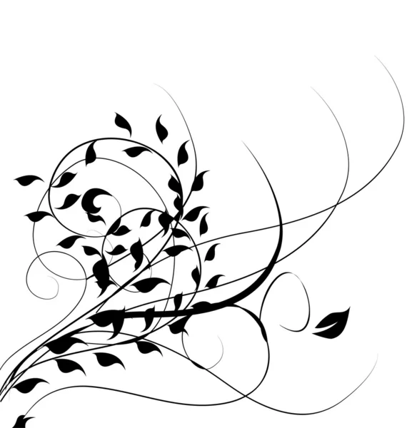Illustration vectorielle de tourbillons fleurit décoratif Floral — Image vectorielle