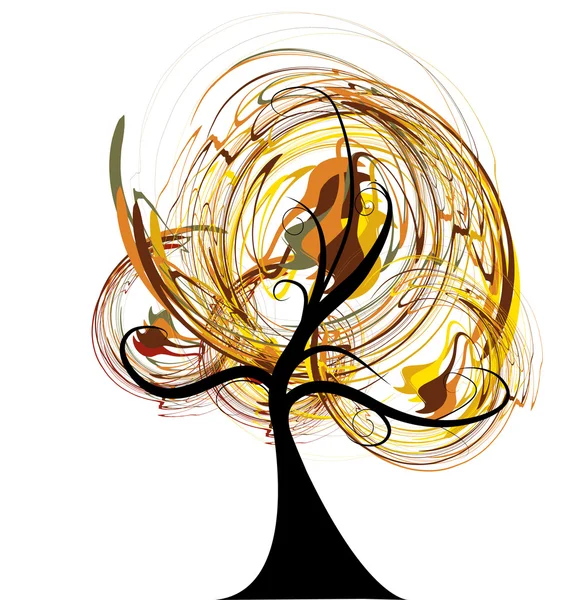 Τέχνη δέντρο όμορφο — Διανυσματικό Αρχείο
