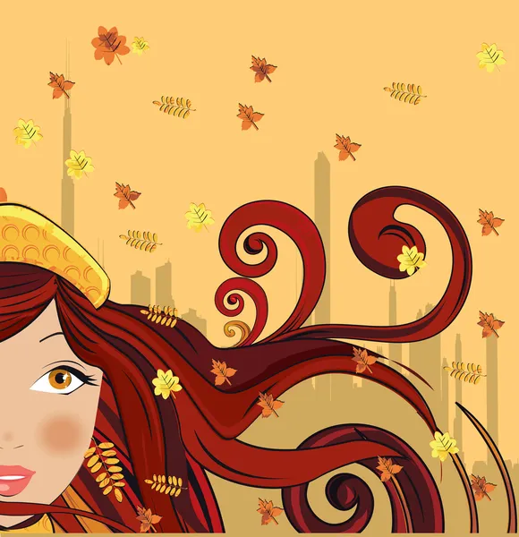 Femme d'automne — Image vectorielle