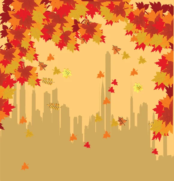 Осень в городе — стоковый вектор