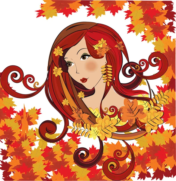 Herbst Frauen, Vektor Illustration — Stockvektor