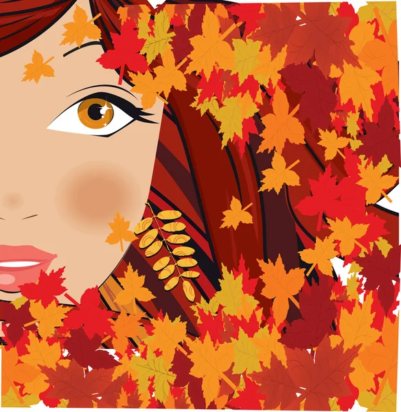 Осенняя женщина — стоковый вектор