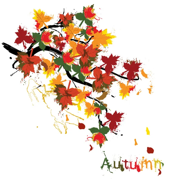 Tarjeta pintada otoño — Vector de stock
