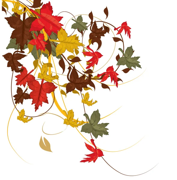 Pozadí s podzimní strom — Stockový vektor