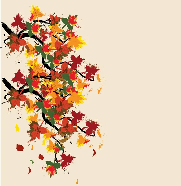 Tarjeta pintada otoño — Vector de stock