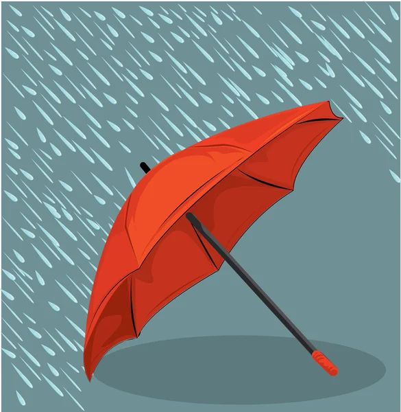 En el vector paraguas de lluvia — Vector de stock