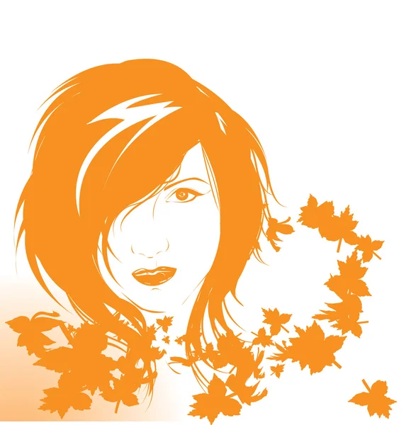 Podzimní dívka — Stockový vektor