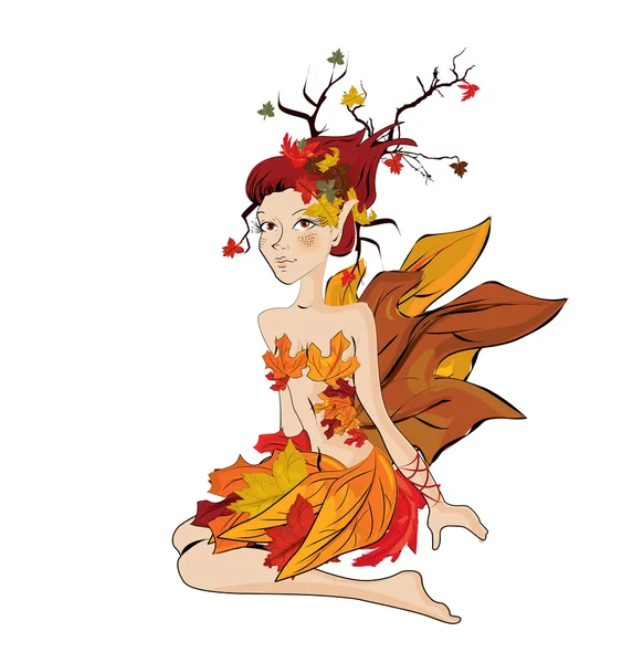 秋の妖精 — ストックベクタ