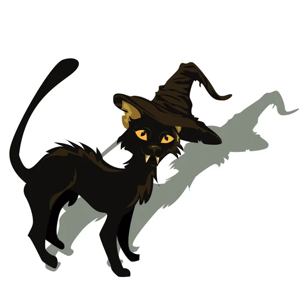 Gato negro para diseño de Halloween. Ilustración vectorial . — Vector de stock