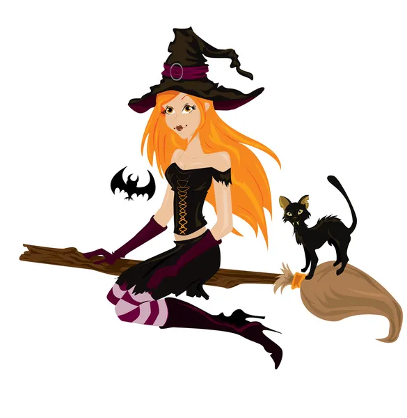 Bruxa de Halloween — Vetor de Stock