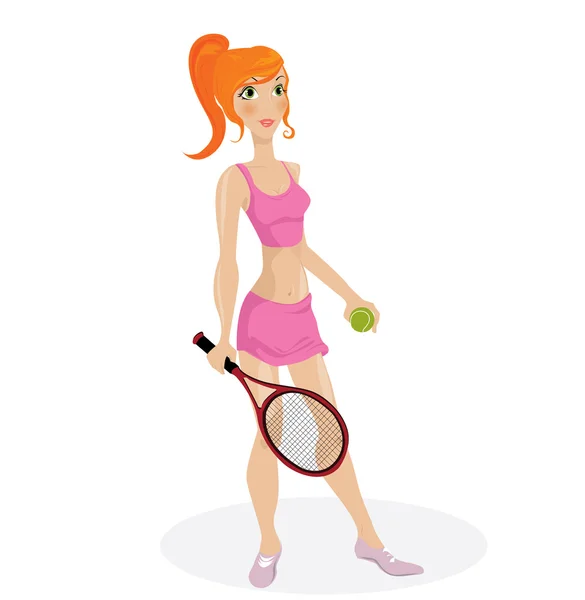 セクシーなテニス プレーヤー — ストックベクタ