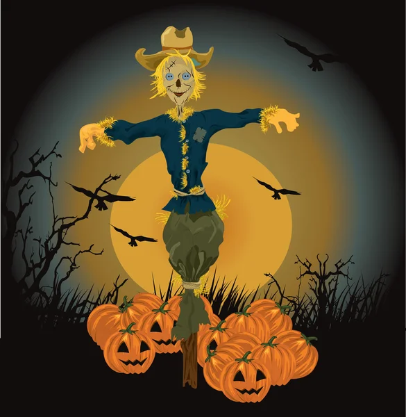 Ilustracja wektorowa Halloween strach na wróble — Wektor stockowy